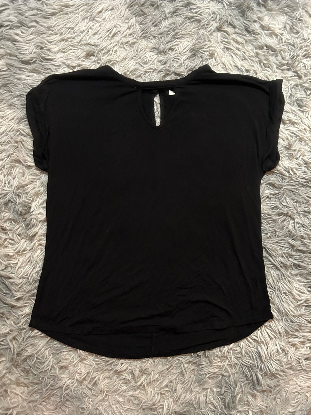 SO Black Short Sleeve Top with Back Keyhole